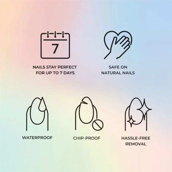 3/$15 🌸 Kiss Voguish Fantasy Disco Ball Multicolor Pastel Press On Nails Coffin - Picture 4 of 8